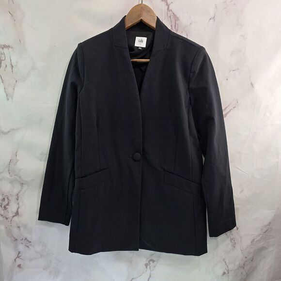 Cabi Blazer Womens 4 Small Black Jacket Ponte Knit Dinner Unstructured 4119 - Picture 1 of 13